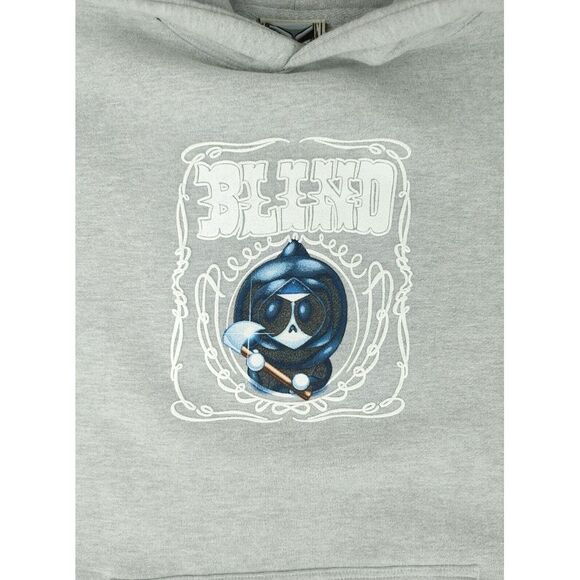 Vintage Blind Bodybags Skateboards Reaper Y2K Gray Hoodie Youth L Unisex - Picture 2 of 9